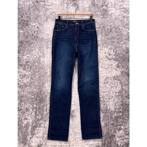 Mother Jeans 28 Womens High Waisted Double Rider Skimp Straight Dark Wash